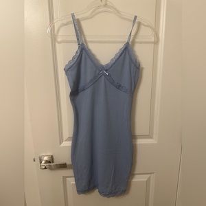 Y2K Inspired Coquette Baby Blue Lace Fitted Dress